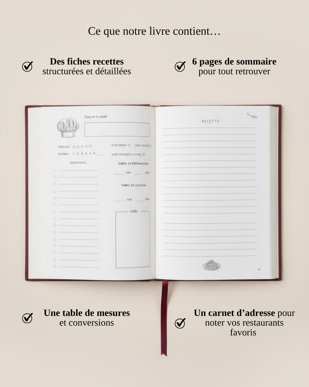 Livre à remplir : Nos véritables recettes de famille